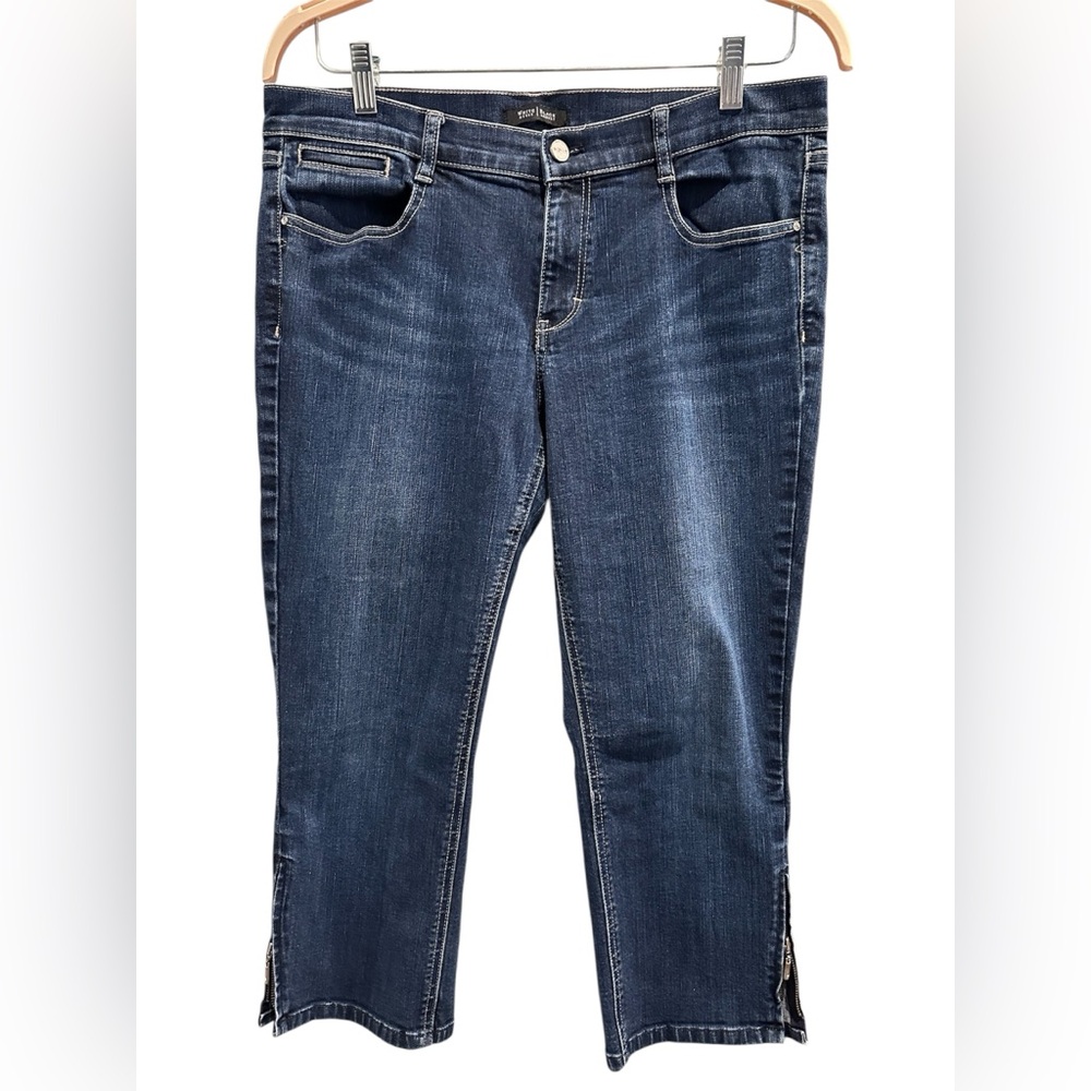 White House Black Market Noir Indigo Slim Cropped Cotton Blend Jeans Women’s 12